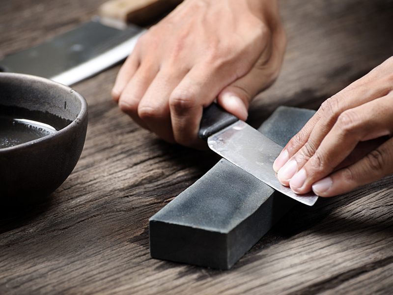 Stone knife sharpener