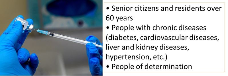 • Senior citizens and residents over 60 years • People with chronic diseases (diabetes, cardiovascular diseases, liver and kidney diseases, hypertension, etc.) • People of determination