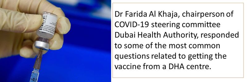 Dr Farida Al Khaja, chairperson of COVID-19 steering committee Dubai Health Authority, responded to some of the most common questions related to getting the vaccine from a DHA centre.
