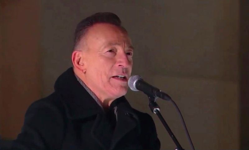 In this image from video, Bruce Springsteen performs during the Celebrating America event on Wednesday, Jan. 20, 2021, following the inauguration of Joe Biden as the 46th president of the United States. (Biden Inaugural Committee via AP)
