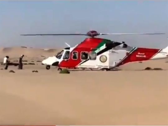 Injured man airlifted to hospital from UAE desert