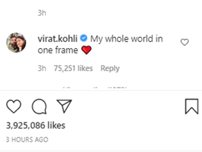 Virat Kohli répond sur Instagram