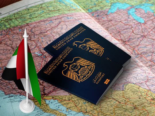 Stock UAE Emirati passport