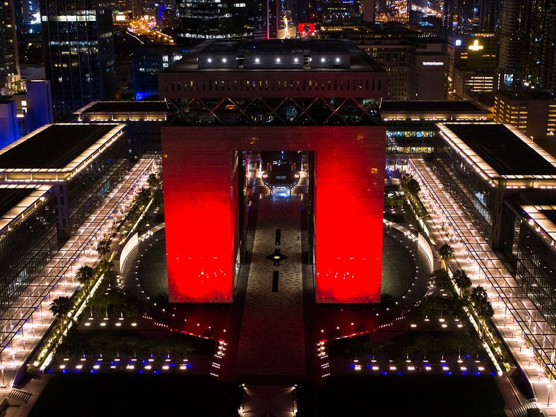 UAE landmarks in red