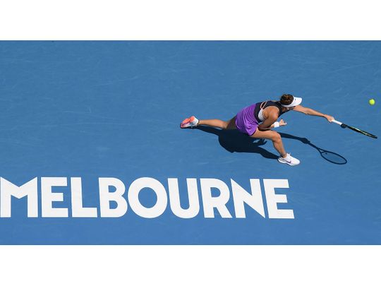 Marketa Vondrousova in action against Garbine Muguruza ahead of the Australian Open