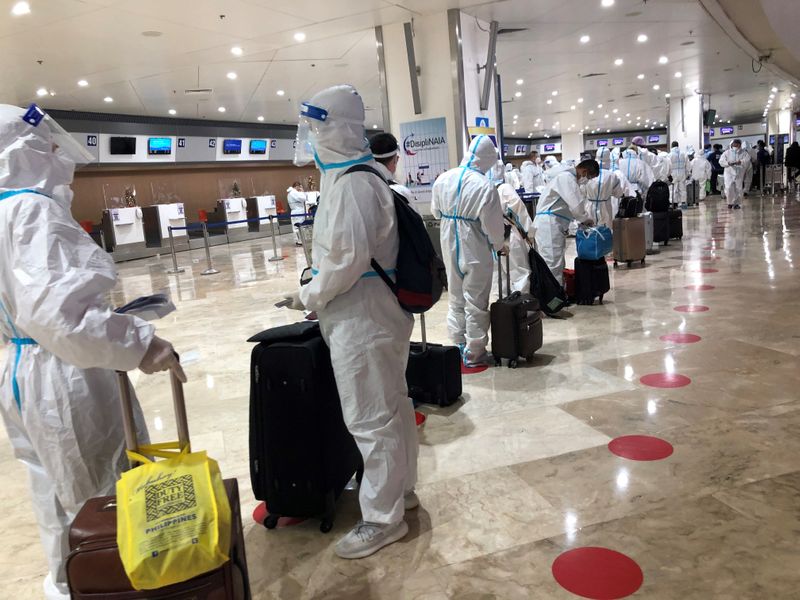A scene at the Manila Airport Terminal 1 on January 6, 2021 