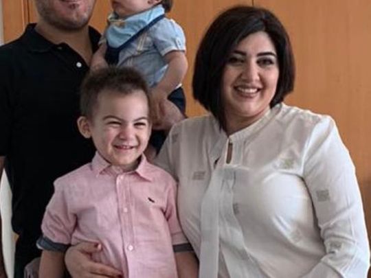 Rim Obeid and her little boy Rafi