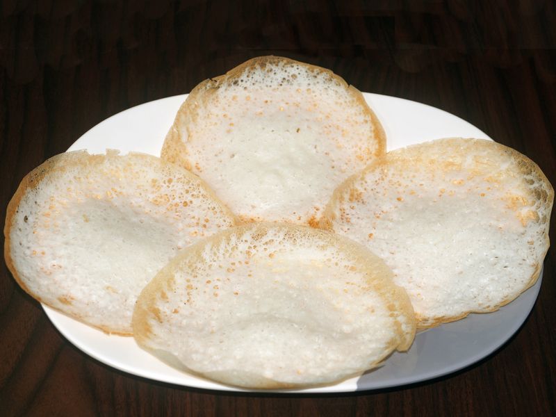 Paal appam or hoppers ready to eat!