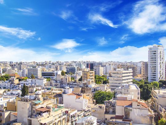 A view of Nicosia city skyline.