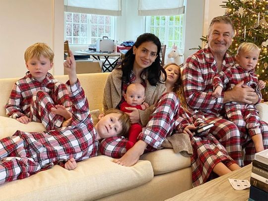 Hilaria and Alec Baldwin with their kids