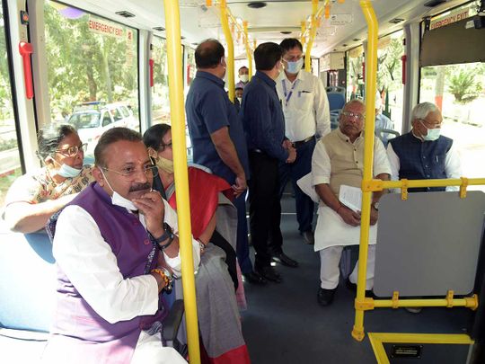 Bihar chief minister Nitish Kumar electric buses