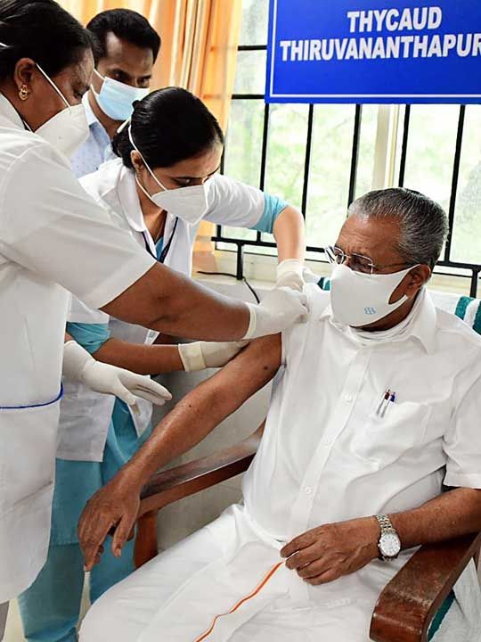Kerala Chief Minister Pinarayi Vijayan vaccine