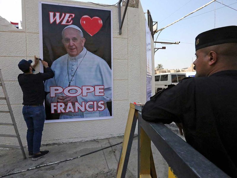 Pope Francis poster Iraq