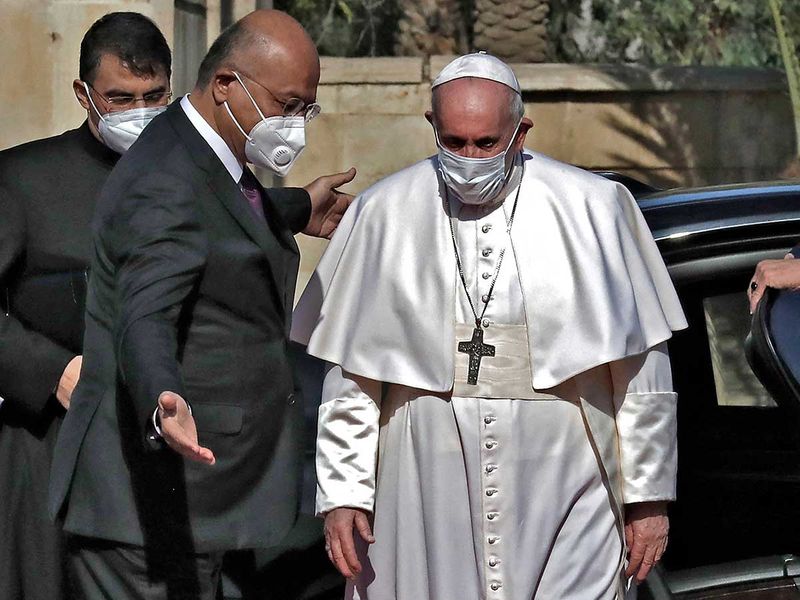 Pope francis iraq Iraqi President Barham Saleh