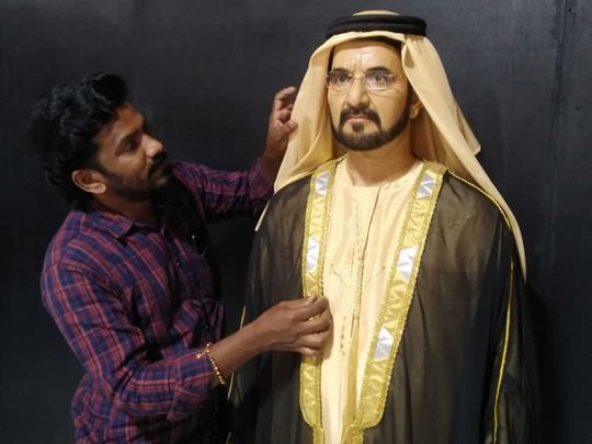 Gifted Kerala Sculptor Makes Wax Image Of Sheikh Mohammed Bin Rashid India Gulf News
