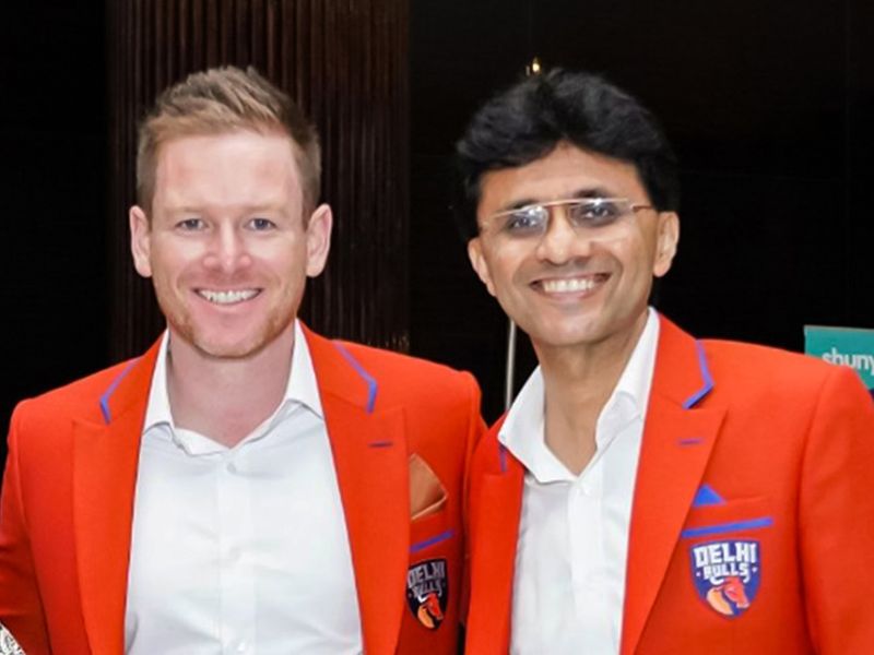 Anis Sajan (right) with Eoin Morgan