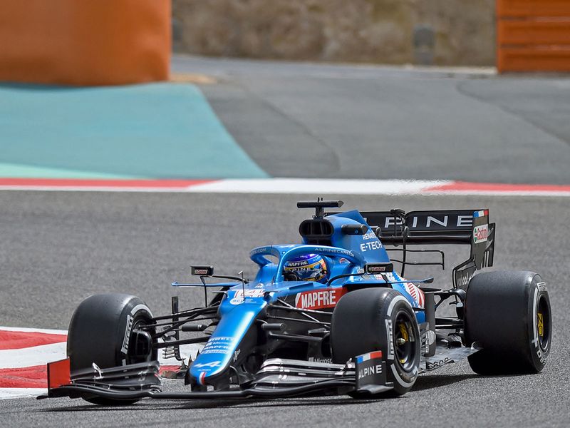 Fernando Alonso is testing with Alpine in Bahrain