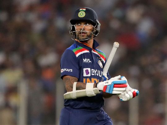 Shikhar Dhawan failed to get going against England in the first T20