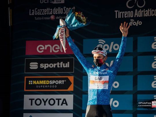UAE Team Emirates' Tadej Pogacar won Stage 4 of the Tirreno Adriatico