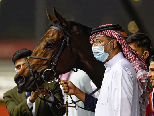 Bahraini owner/trainer Fawzi Nass with Salute The Soldier