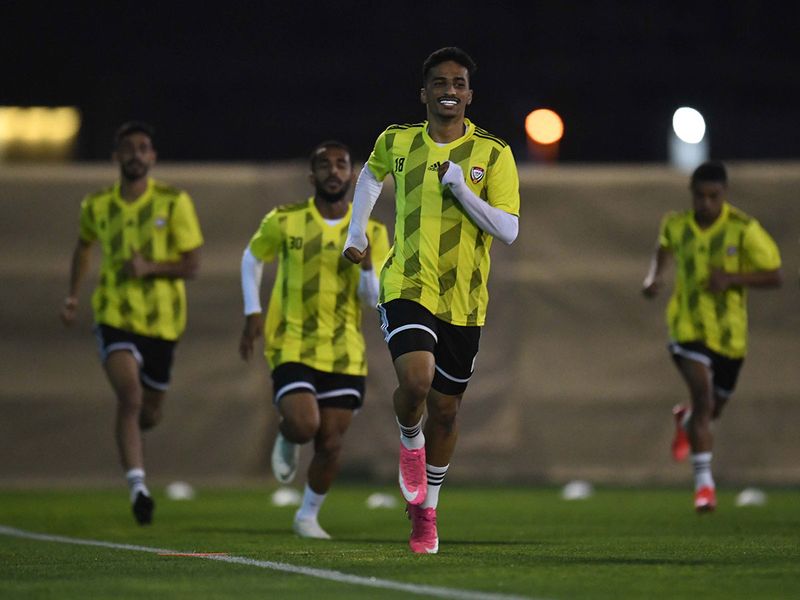 UAE football team in training