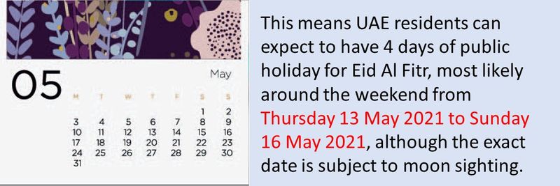 UAE Public Holidays 2021: When is Eid Al Fitr and Eid Al ...