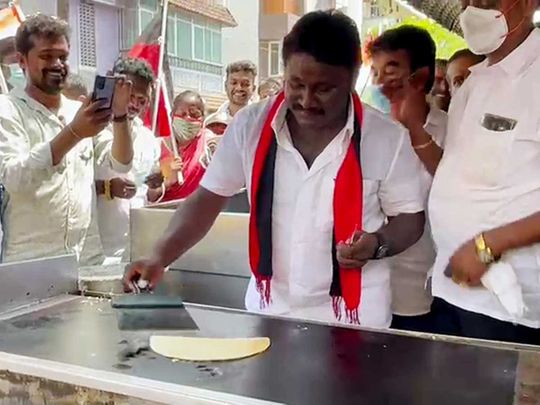 DMK's Virugambakkam candidate Prabhakar Raja Tamil Nadu Chennai polls