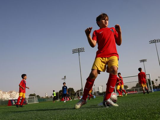 Players train at Inspiratus Sports District's La Liga Academy