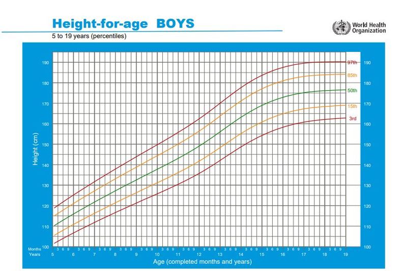 Growth height chart boys