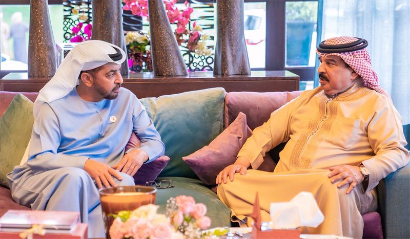 His Majesty King Hamad bin Isa Al Khalifa of Bahrain today welcomed at his residence in Rabat H.H. Sheikh Hamdan bin Zayed Al Nahyan, Ruler's Representative in Al Dhafra Region.