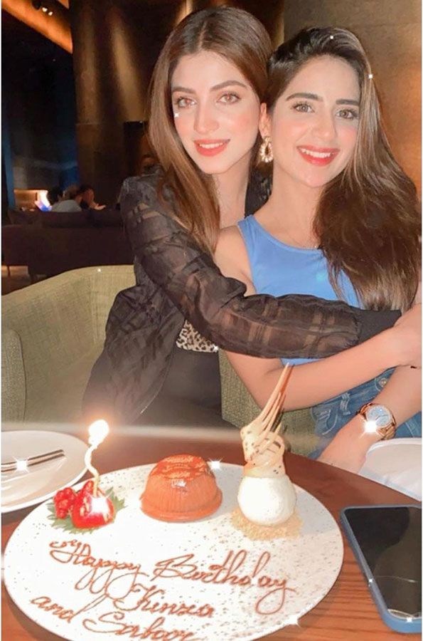 Saboor Aly and Kinza Hashmi Spotted Having a Blast In Dubai 