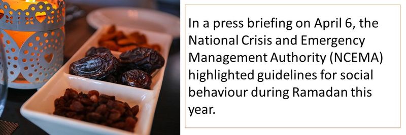 In a press briefing on April 6, the National Crisis and Emergency Management Authority (NCEMA) highlighted guidelines for social behaviour during Ramadan this year. These are the rules that were announced: