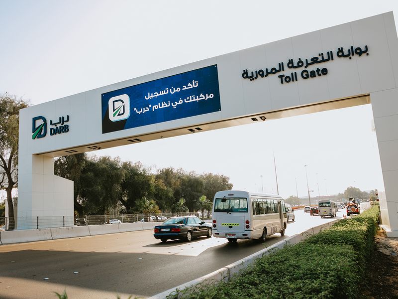 Stock Abu Dhabi Darb road toll