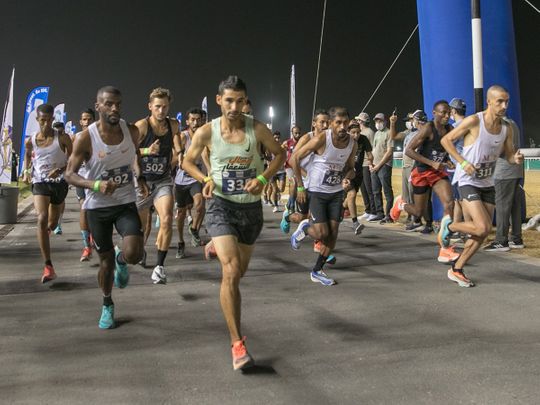 Moroccan men made a clean sweep of the podium in the Open category of the Nad Al Sheba Sports Tournament 10km Run on Wednesday night