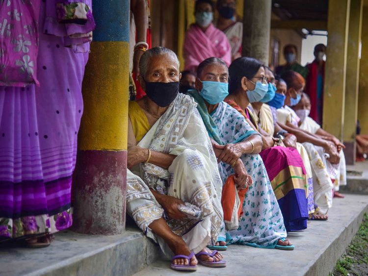 Nagaon: Citizens wait to receive a dose of COVID-19 vaccine, as coronavirus cases surge countrywide, in Nagaon, Wednesday, May 5, 2021.