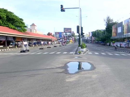 Empty streets after Kerala declares lockdown