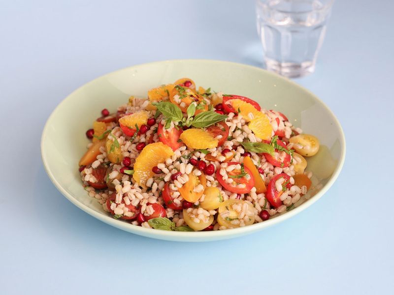 Farro and heirloom tomato salad  