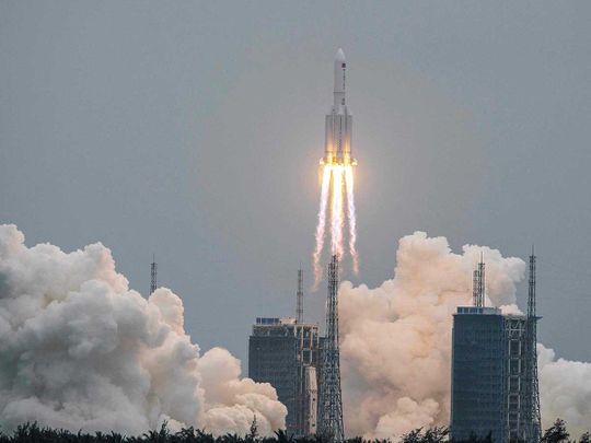 Long March 5B rocket, carrying China's Tianhe space station core module