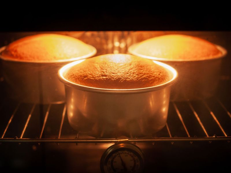 Cake in oven
