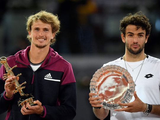 Germany's Alexander Zverev defeated Italy's Matteo Berrettini in the ATP Tour Madrid Open 