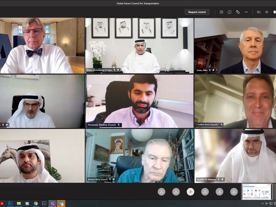 Al Tayer chairing the remote meeting of the Dubai Future Council for Transportation-1621159918529
