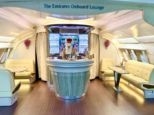 Emirates A380 replica at ATM