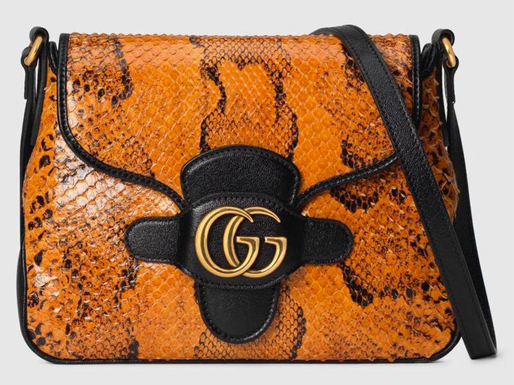 Gucci Small Messenger python bag with double G detail 