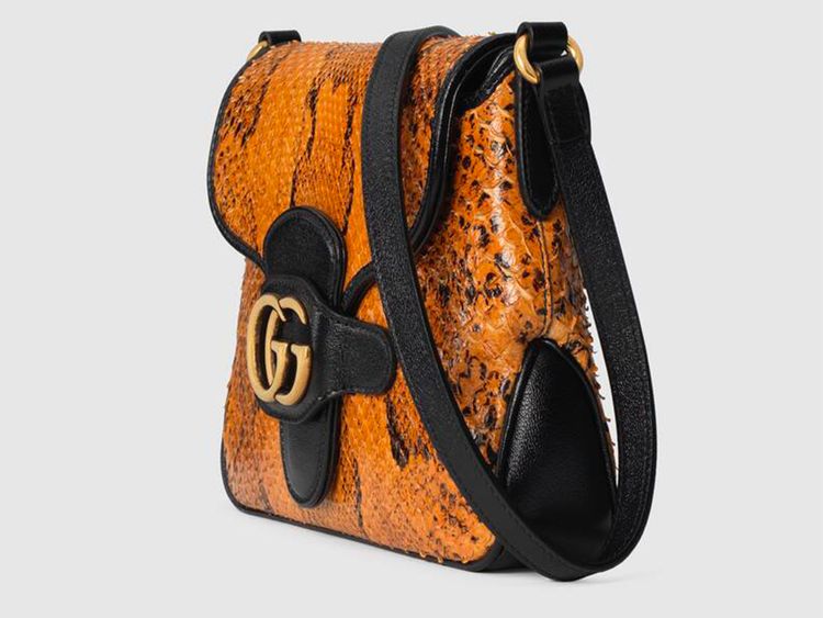 Gucci Small Messenger python bag with double G detail 