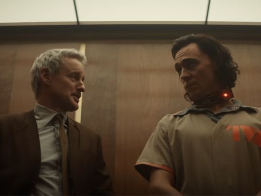 Owen Wilson and Tom Hiddleston in a clip for series 'Loki'