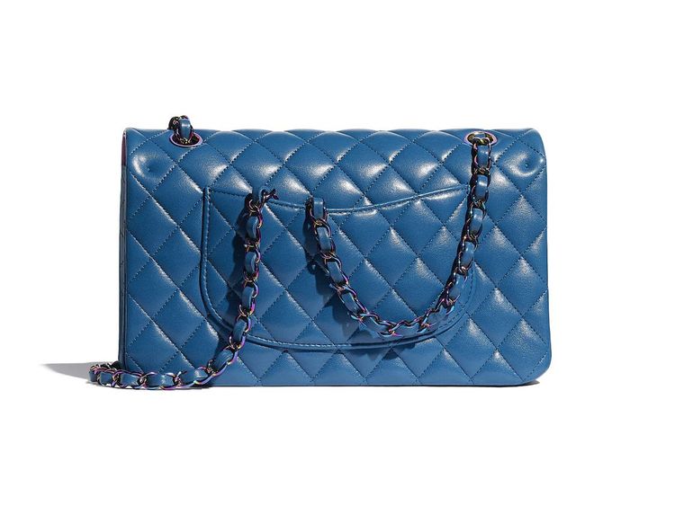 Blue Chanel classic handbag