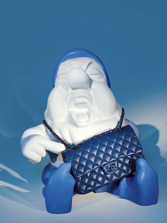 blue Chanel handbag