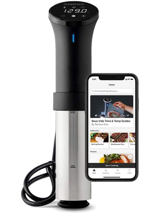Chef Luisa Fernanda Caicedo loves her sous vide machine (the Anova Culinary AN500-US00 Sous Vide Precision Cooker with WiFi) for preparing my proteins, such as meat or chicken. 