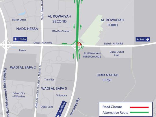 Ramp on Emirates Road heading to Dubai closed from Friday to