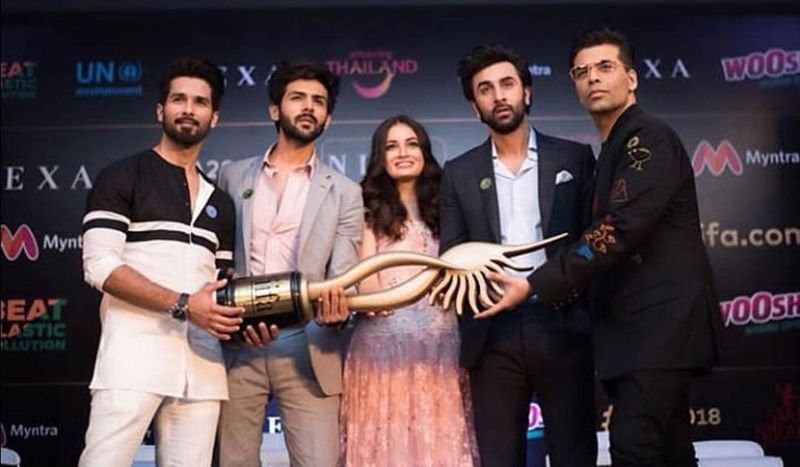 Shahid Kapoor, Kartik Aryan, Dia Mirza, Ranbir Kapoor and Karan Johar
